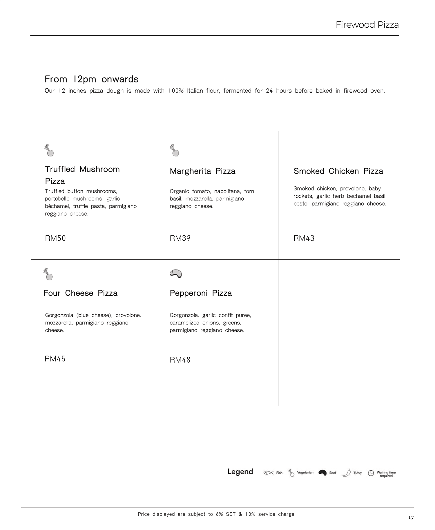 Menu | Firewood Pizza